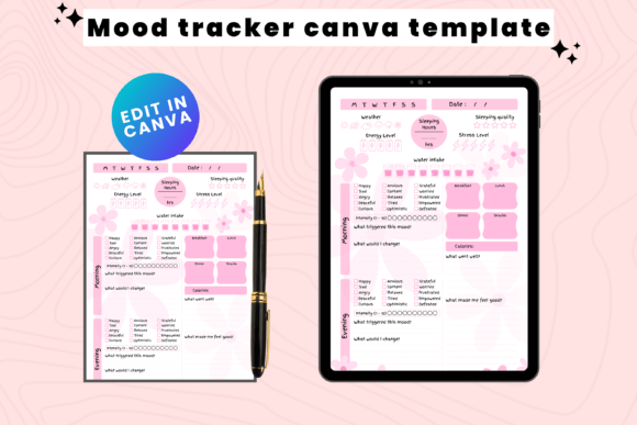 Download Customizable Mood Tracker KDP Interior - Kdp Collection