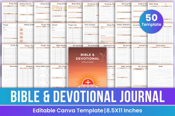 Download Bible &amp; Devotional Journal Canva Kdp - Kdp Collection