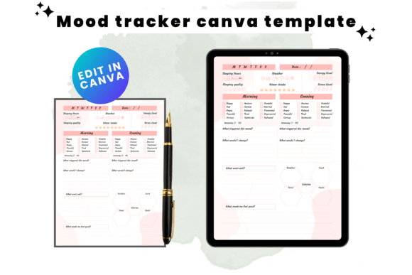 Download Customizable Mood Tracker KDP Interior - Kdp Collection